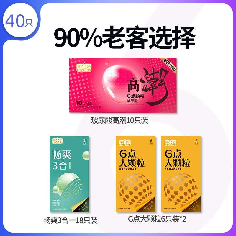 第六感帶震動的避孕套 避孕套男用情趣超薄飛機安全套刺激蒂變專用打帶 90%老客選擇【共40只】玻尿酸高潮10+暢爽3合 其它規(guī)格 x 其它顏色