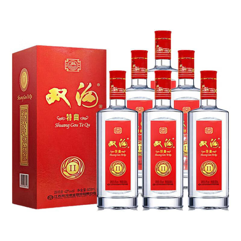 双沟 浓香型白酒 纯粮酿造 中秋送礼 42度 500mL 6瓶 整箱2021年双沟特曲