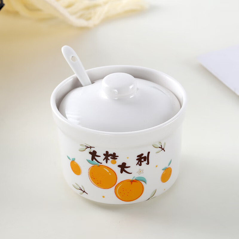 zkhe放盐的罐子 一斤半斤盐罐陶瓷调味罐大容量易清洗厨房油泼辣子罐