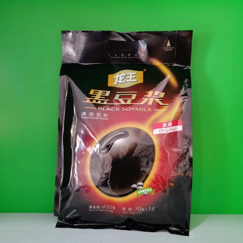 龍王黑豆豆漿粉原味甜味黑豆粉早餐商用家用速溶沖飲小包裝30g*15 原味