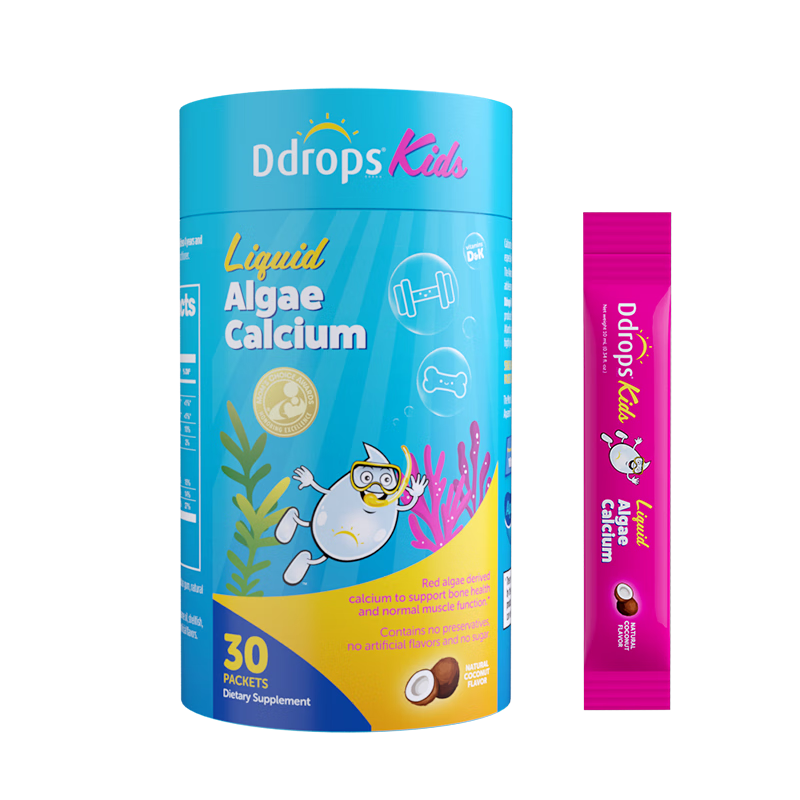 Ddrops滴卓思海藻钙镁锌婴幼儿液体钙维生素d3k2促钙吸收 【双有机钙】海藻钙镁锌