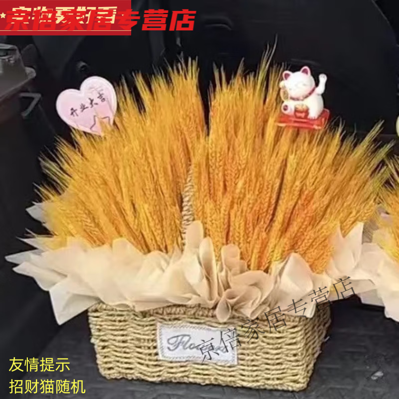 大號(hào)大麥花籃材料包室內(nèi)開業(yè)麥穗花籃桌面擺件直銷真大麥 大長(zhǎng)方貓款400支大麥材料包