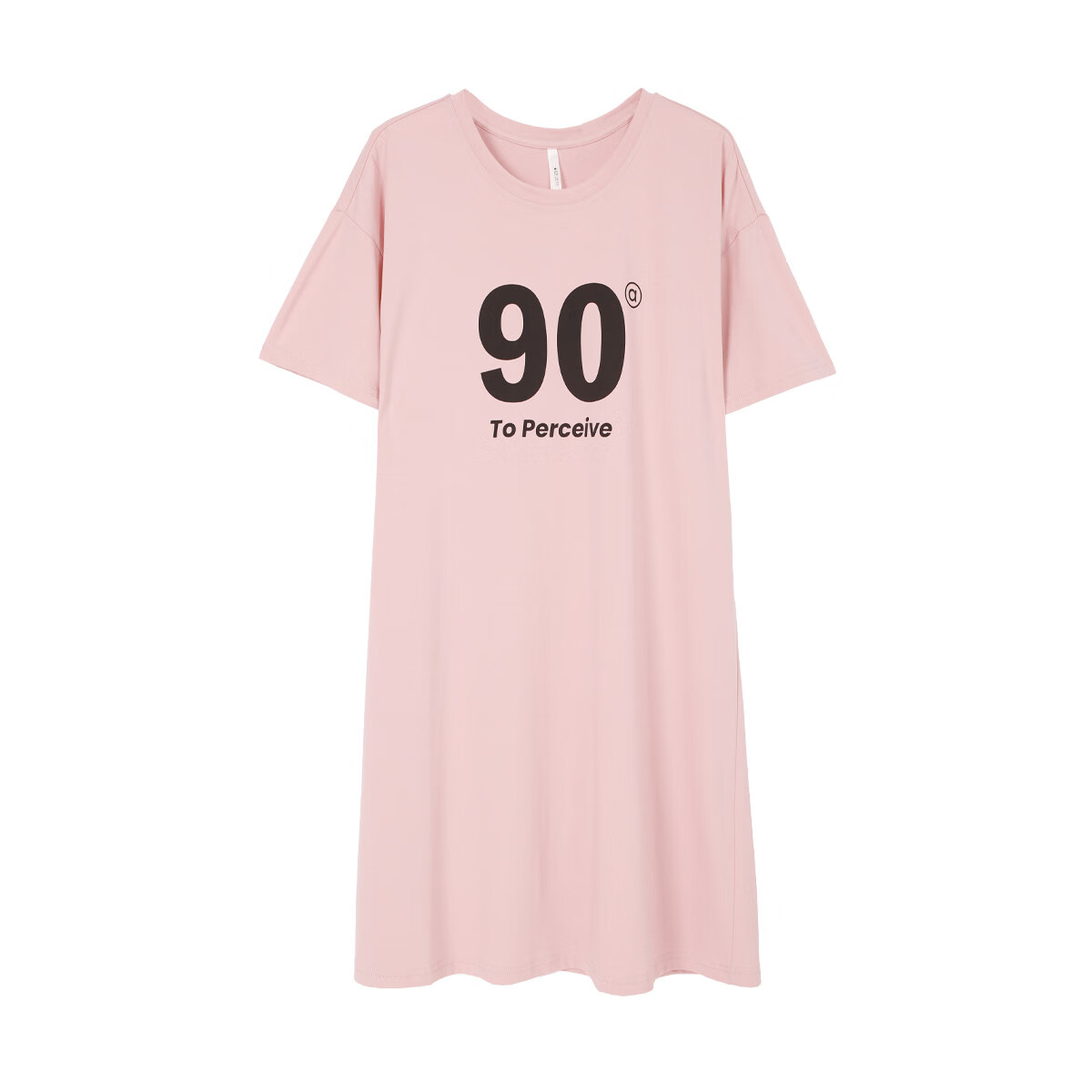 安之伴【巨好睡】睡衣女春夏季凉感纯棉简约数字印花休闲中长款女士睡裙 茜红【柔软有弹性-超入眠】 S