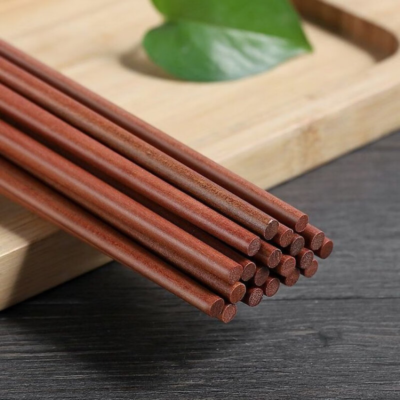 红檀木筷子食品级家用纯天l然原木防滑防霉家庭中式实 25cm红檀木【食品级 10双