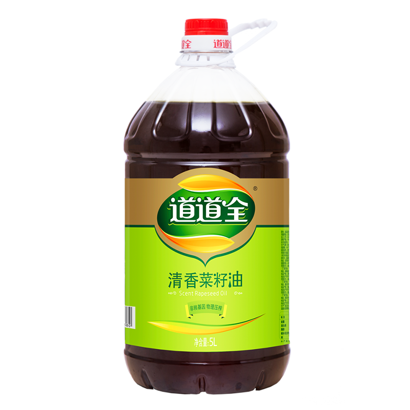 需首购、京东百亿补贴:道道全菜籽油 食用油 清香菜籽油 物理压榨非转基因 5L*1桶