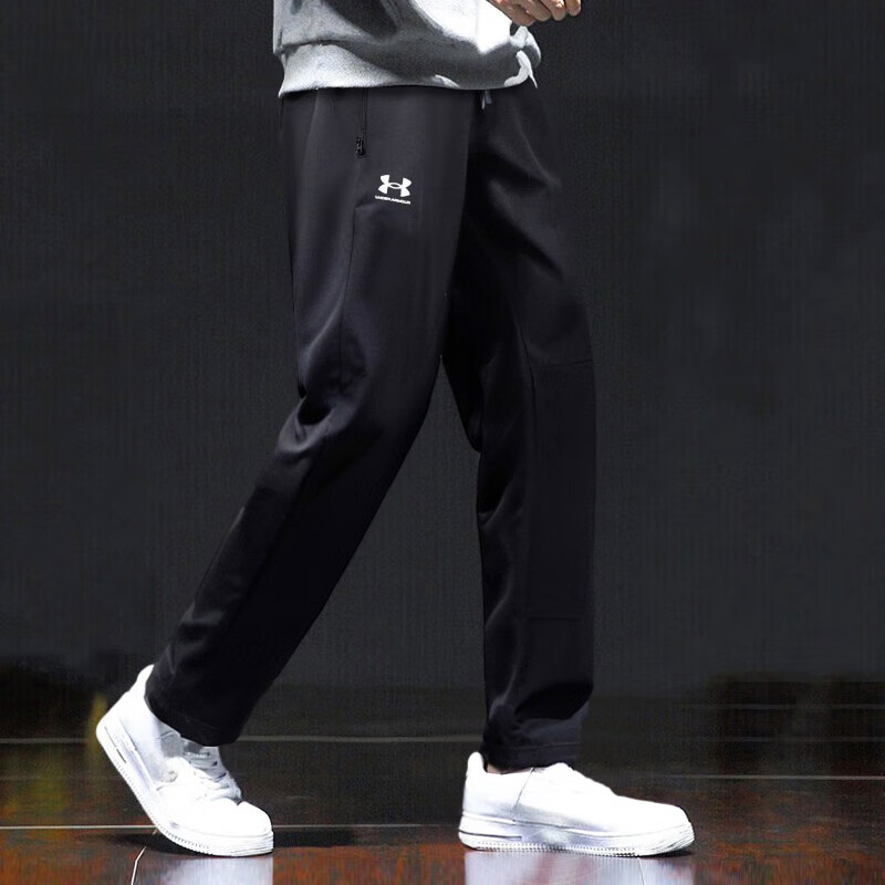 安德玛（Under Armour）男裤2026春季新款长裤跑步健身户外训练休闲裤舒适透气运动裤子男 针织直筒/口袋拉链 2XL 185/94A