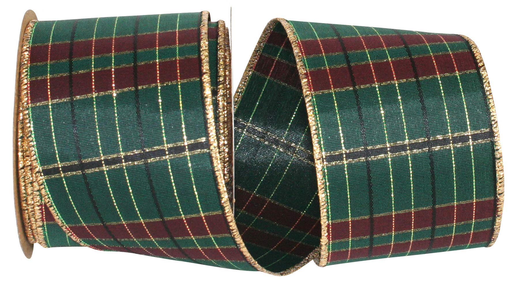 Reliant Ribbon Mckenzie 格子線邊絲帶 21/2 英寸 X