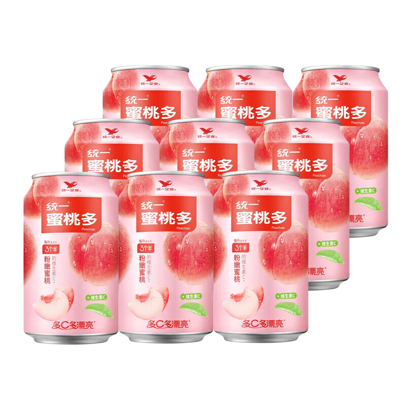 统一蜜桃多水果饮品310ml*12罐易拉罐整箱24罐装桃汁饮料 蜜桃多【310ml*12罐】
