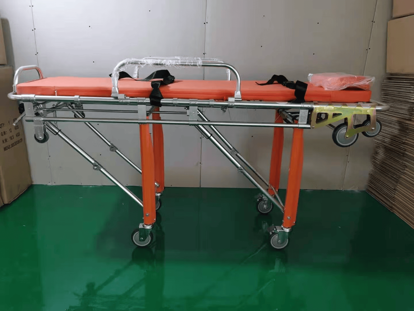 hkda自动上车救护车担架铝合金担架床120担架推车担架车 上车担架双管