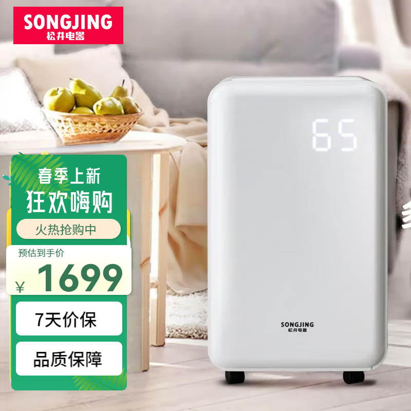 松井（SONGJING）除湿机 家用抽湿机 定时关机 地下室空气吸湿除潮干燥器SJ-288E 23L/天   SJ-288E