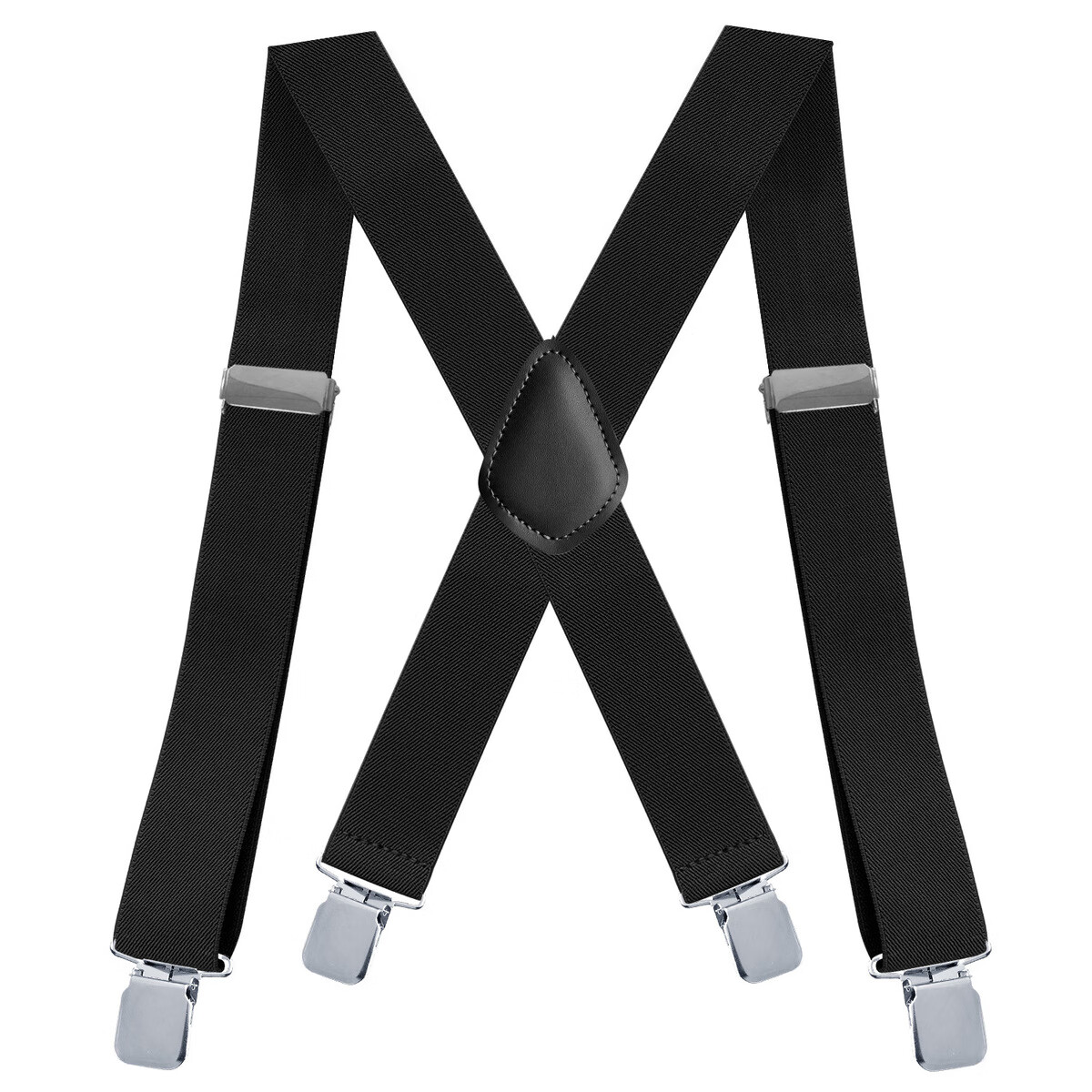 JOYBOKER3.5cm男士背带夹X型四夹松紧防滑肩带中老年胖人西装裤子吊裤带潮 米色 120cm 3.5cm宽度
