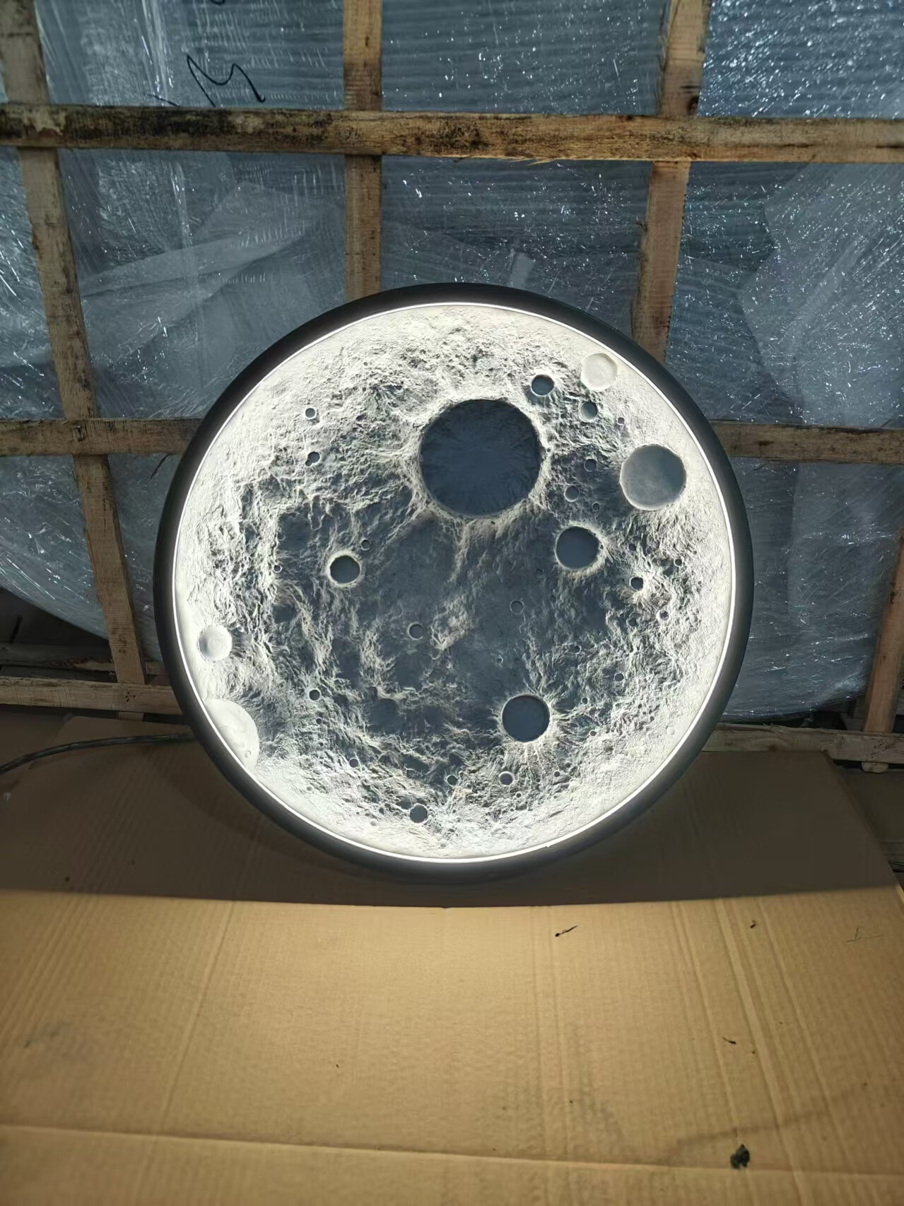 3d立体浮雕月球灯壁灯网红露营餐厅酒吧背景墙装饰圆形月亮壁画灯 40