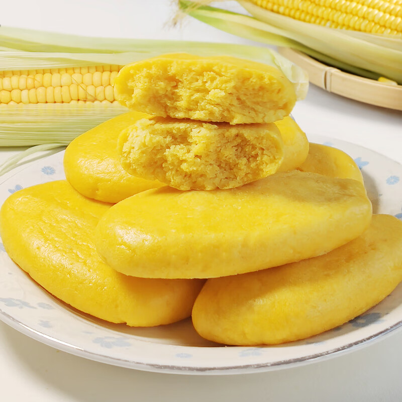 富世康玉米饼子粑粑早餐半成品加热即食粗粮主食代餐山东老字号 400g*5袋