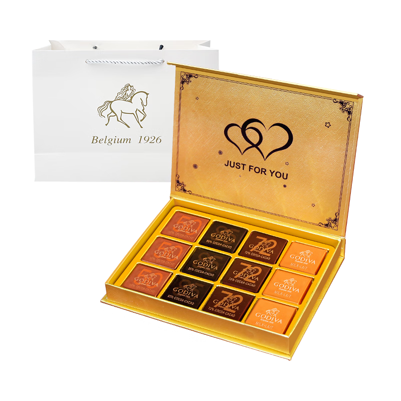 GODIVA �ɿ������ ����ţ�̻�� 12Ƭ60g ʥ���� ��Ů���� 78.0Ԫ