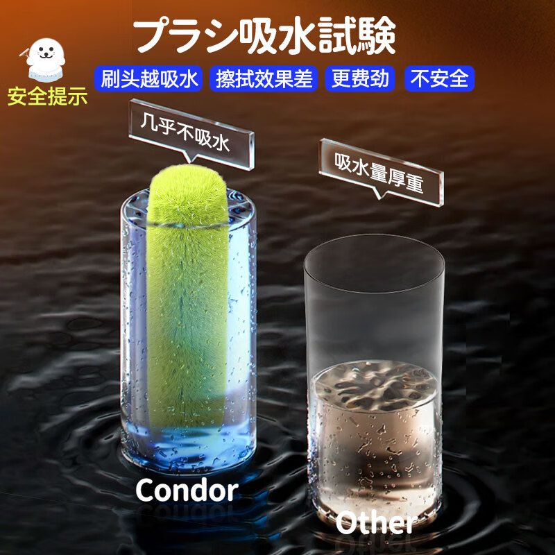 CONDOR日本山崎擦玻璃神器高层窗外长杆玻璃刮擦纱窗刷清洁神器洗窗户 【日本品牌】擦窗神器360°调节