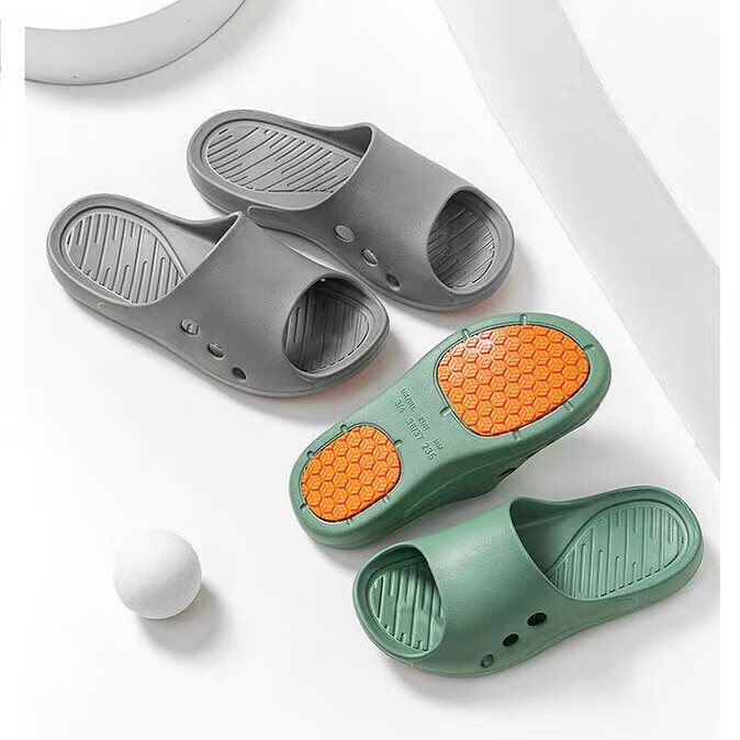 源途防滑拖鞋男女家居浴室凉拖外穿室内洗澡老人孕妇止滑鞋防滑鞋简约 绿色 升级款 44-45
