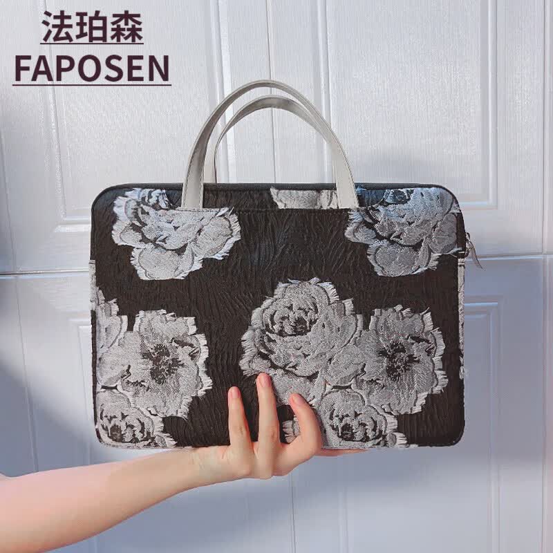 法珀森（FAPOSEN）笔记本电脑包女款14寸手提适用苹果华为联想女士2023新款16英 白玫瑰 11.6英寸