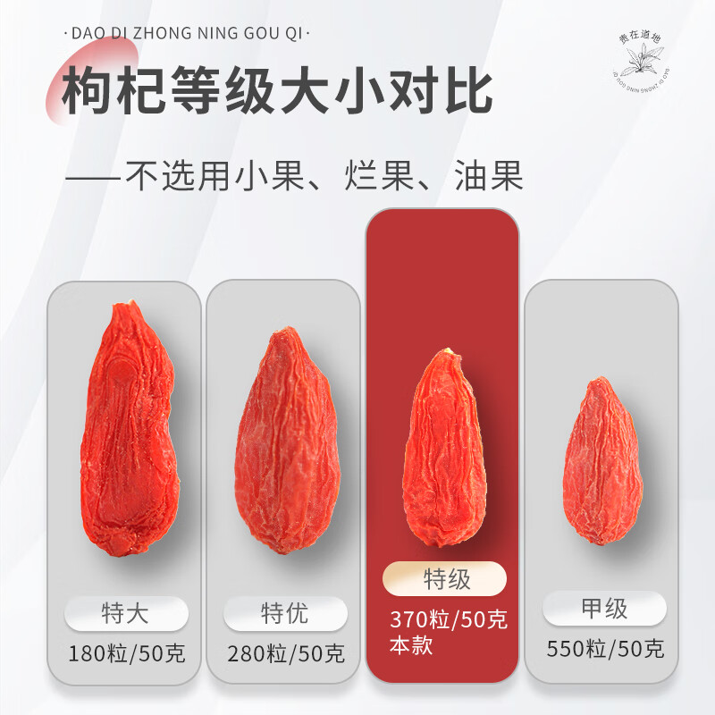 中宁枸杞宁夏红枸杞子 食补泡茶枸杞 干货养生茶 补品 特级枸杞 250g*1袋