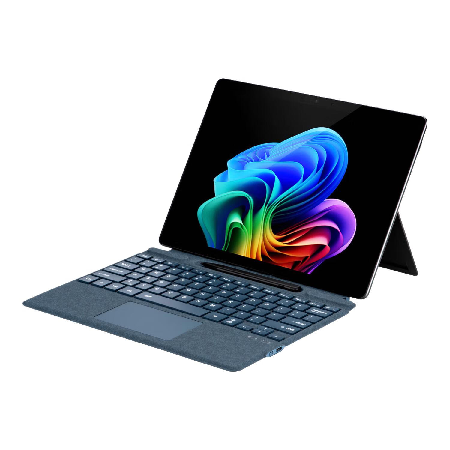 佐佑小子微软surface键盘 pro7+/6/5/4/3微软蓝牙键盘盖代平板保护套磁吸go4/go2/go3触控蓝牙键盘鼠标套装 pro3/4/5/6/7【灰沽蓝】键盘+鼠标