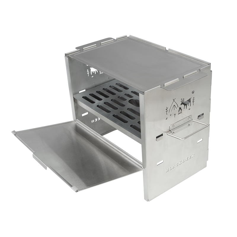 【9成新】黑鹿（BLACKDEER）A4折叠柴火炉 轻量便携户外露营装备 加厚多功能木炭烧烤取暖炉子