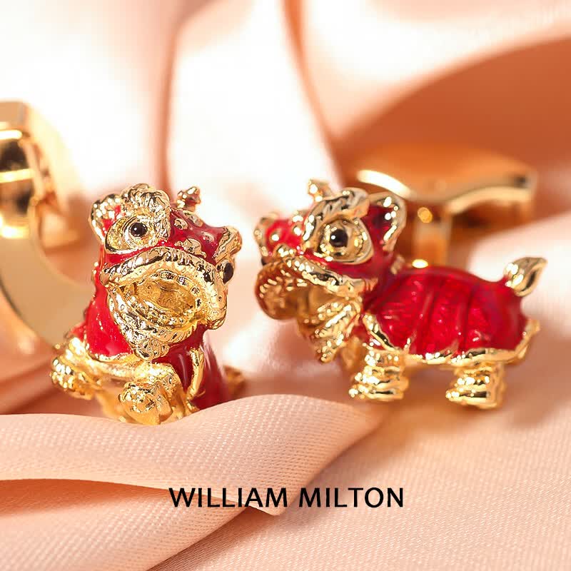 WILLIAM MILTONWILLIAM MILTON国风醒狮设计感袖扣狮来运转高端轻奢配饰礼盒装男 狮来运转