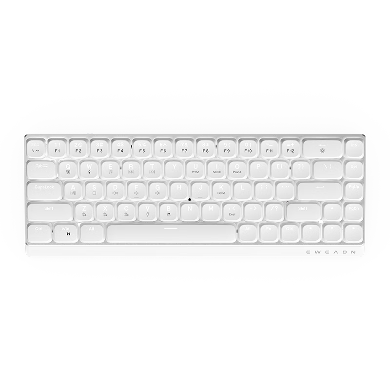 前行者（EWEADN）MK68无线蓝牙三模矮轴茶轴机械键盘轻薄办公适配苹果Mac华为Mate笔记本ipad平板办公键盘 离子白