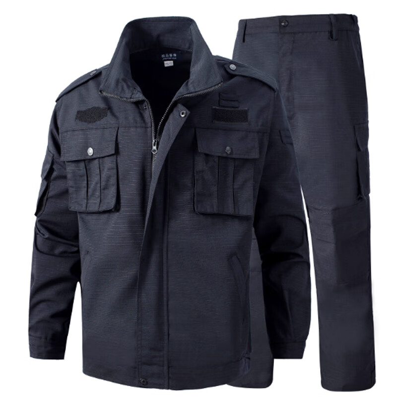 兔芊(tuqian)交通执勤服春秋装保安工作服正品网格夏作训服藏青训练