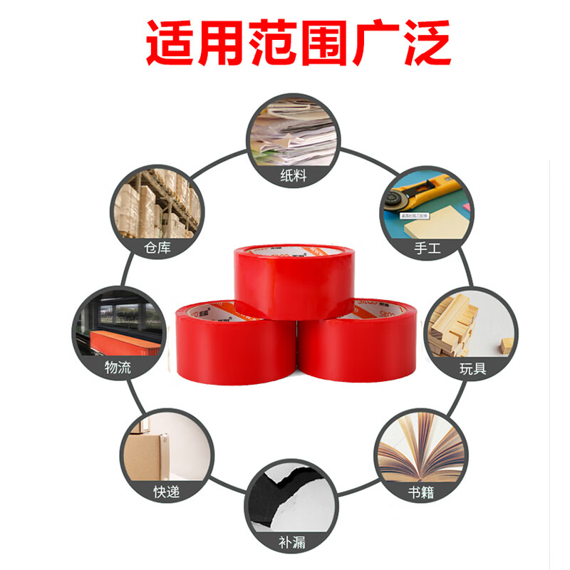 sitoo斯图 大卷胶带整箱批发60卷 彩色胶带 标识分类透明胶带宽胶带封箱胶带打包带切割器快递胶带 黄色60卷送封箱器