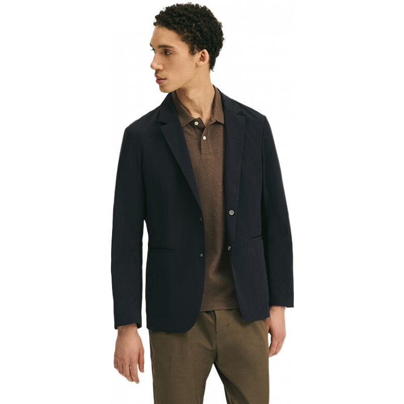 Marc O’Polo/MOP【商場同款】春季新款吸濕速干薄款休閑西裝男士 黑藏青898 52