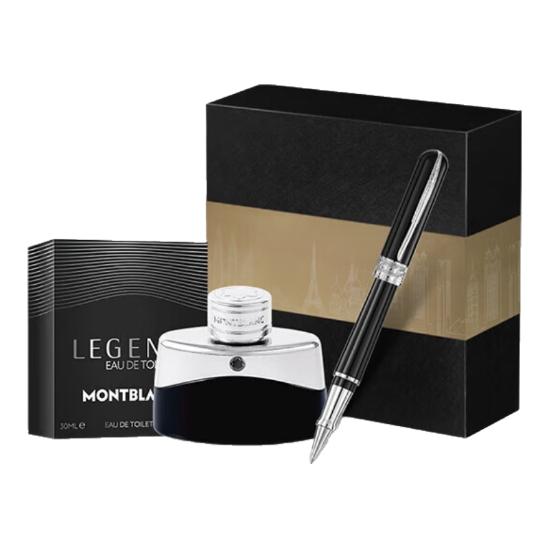 萬(wàn)寶龍MONTBLANC香水107458+意大利彼耐德黑簽字筆禮盒套裝禮物