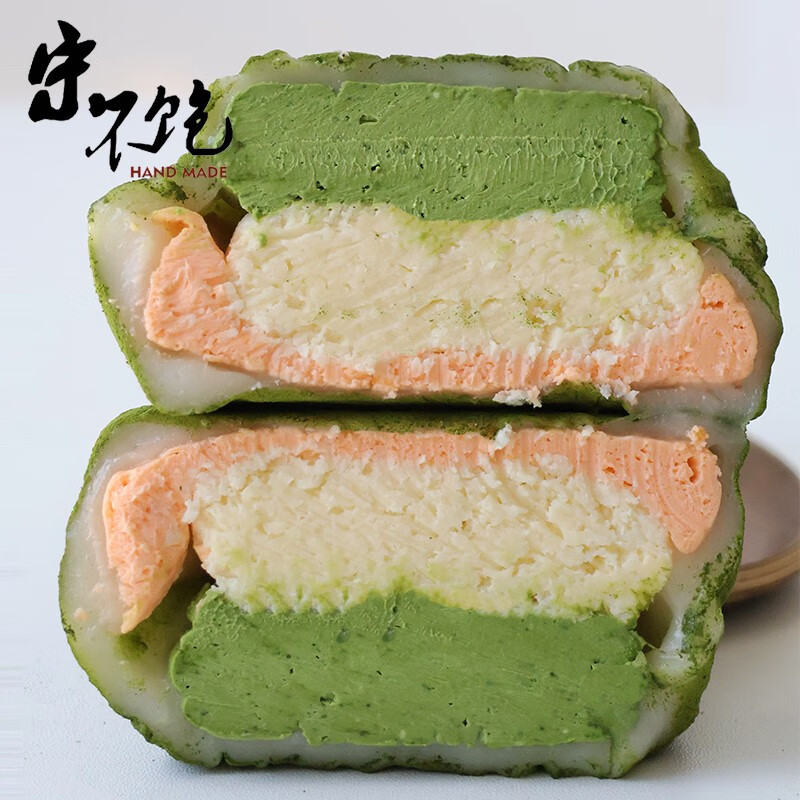 不饱的面包芝士抹茶椰蓉墩墩团子早餐网红大福奶酪拉丝麻薯团青团 芝士抹茶椰蓉250克