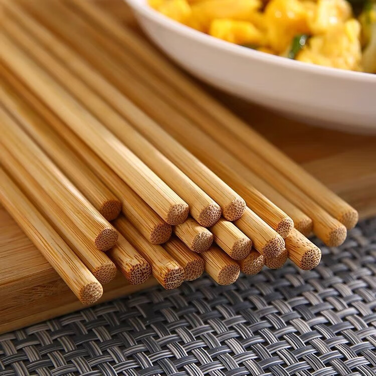 榆小七精品竹筷碳化楠竹无节天然竹筷 家用 酒店用 无漆 无蜡 防滑  精品27cm无节60双X3袋