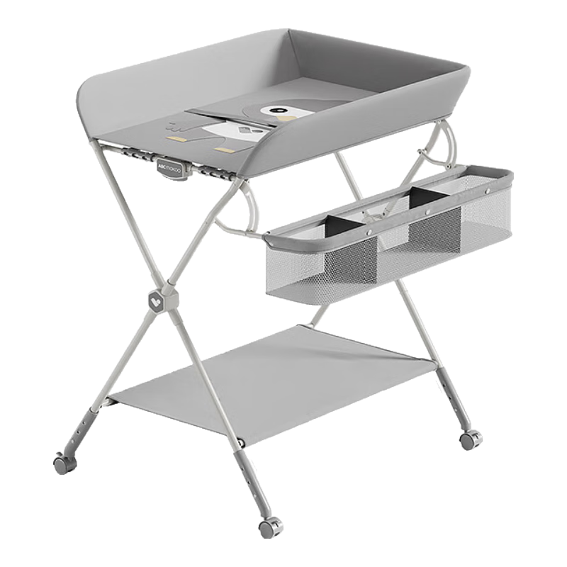 ABCMOKOO赛缇尿布台婴儿护理台新生儿换尿布多功能折叠-莫兰迪灰PROMAX款