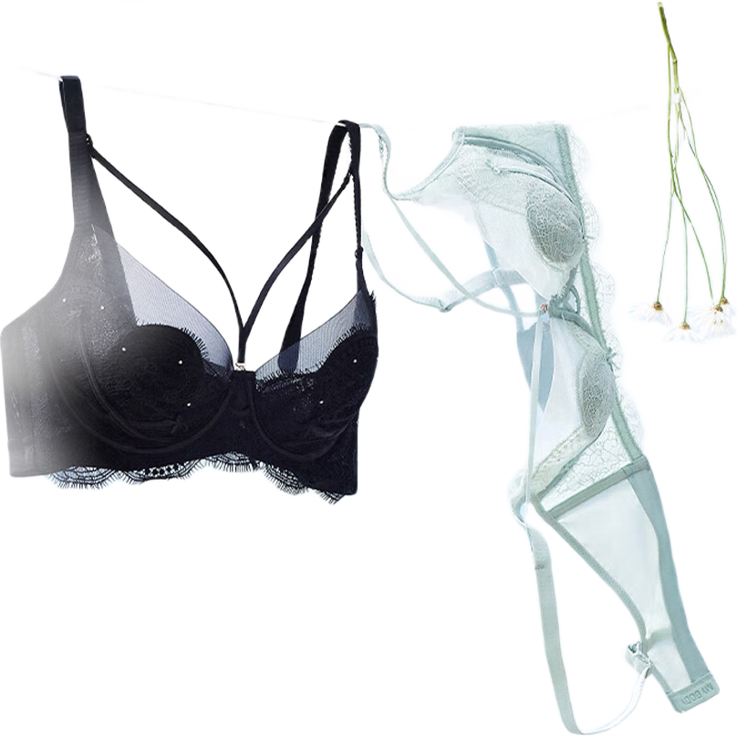 mybody商場(chǎng)同款內(nèi)衣女天生妖姬性感美胸帶文胸胸罩 靜謐黑【薄】 75B
