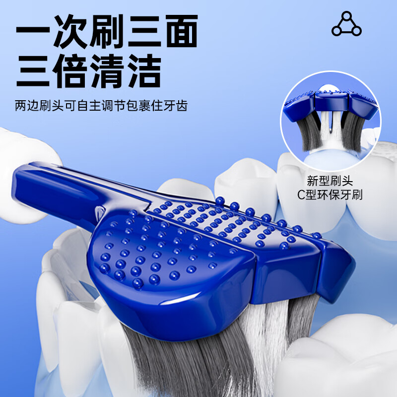 健三面牙刷软毛成人款男女情侣家用山姆同款家庭装三头牙刷U004 超软毛 12支 厂家甄选