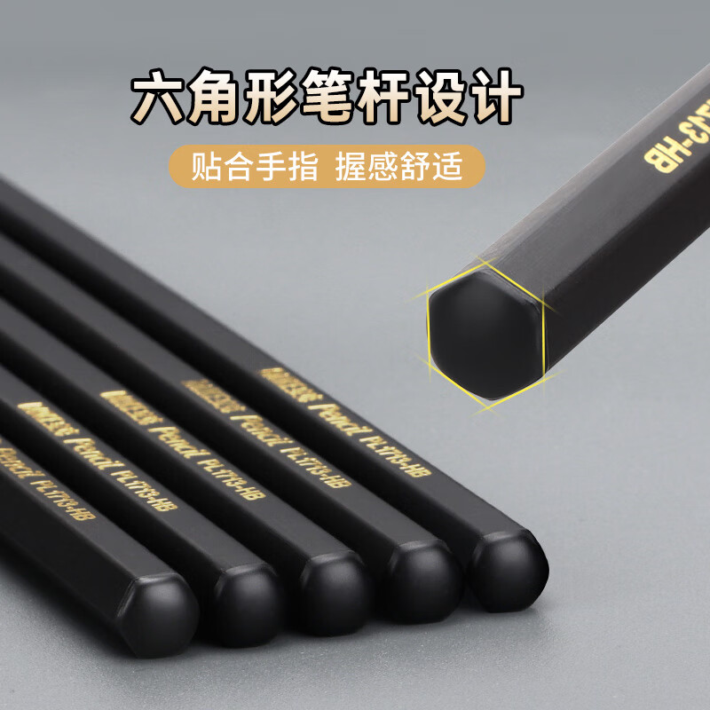 宝克（BAOKE）黑木铅笔HB 六角笔杆考试美术生素描 无铅毒无异味幼儿园练字书写铅笔PL1713 【HB黑木铅笔】20支/2盒