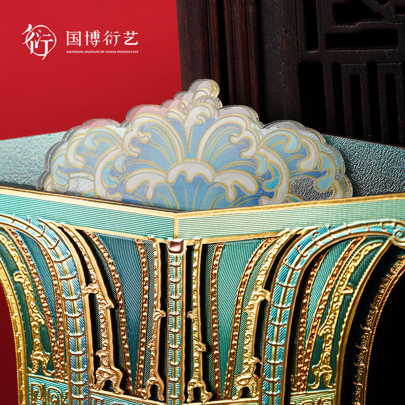 中国国家博物馆四羊青铜方尊木质冰箱贴国博创意文创带灯装饰品送朋友情人节礼物 四羊青铜方尊木质冰箱贴