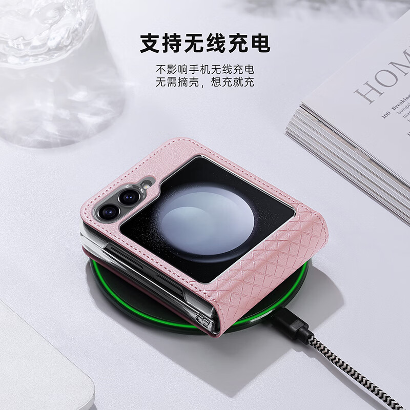 DUX DUCIS适用三星Z Fold7翻盖手机壳Galaxy zflip6保护皮套W25 flip折叠屏铰链全包超薄防摔卡包支架带笔槽 三星Z Flip6/W25 Flip【粉色】