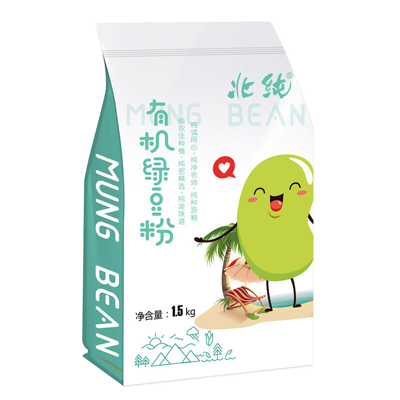 北純綠豆粉1.5kg 有機(jī)綠豆面粉 煎餅面 烘焙原料面條雜糧面粉  有機(jī)綠豆粉1.5kg