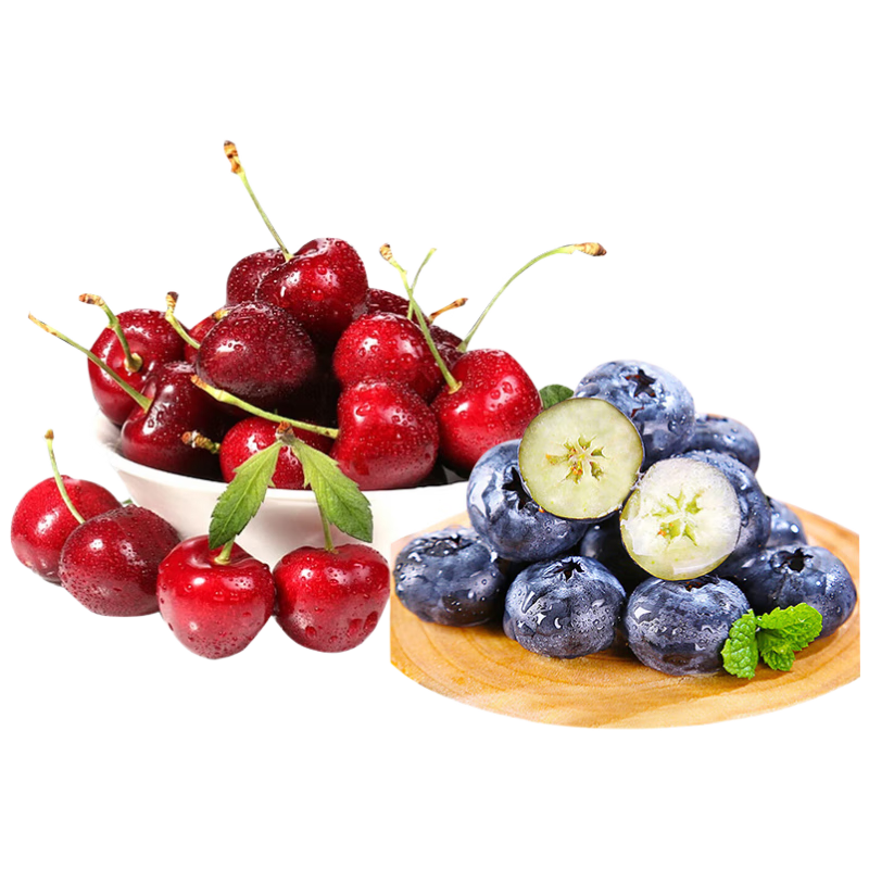 京鲜生 云南蓝莓15mm2盒+JJJ级智利车厘子2斤 生鲜水果 源头直发