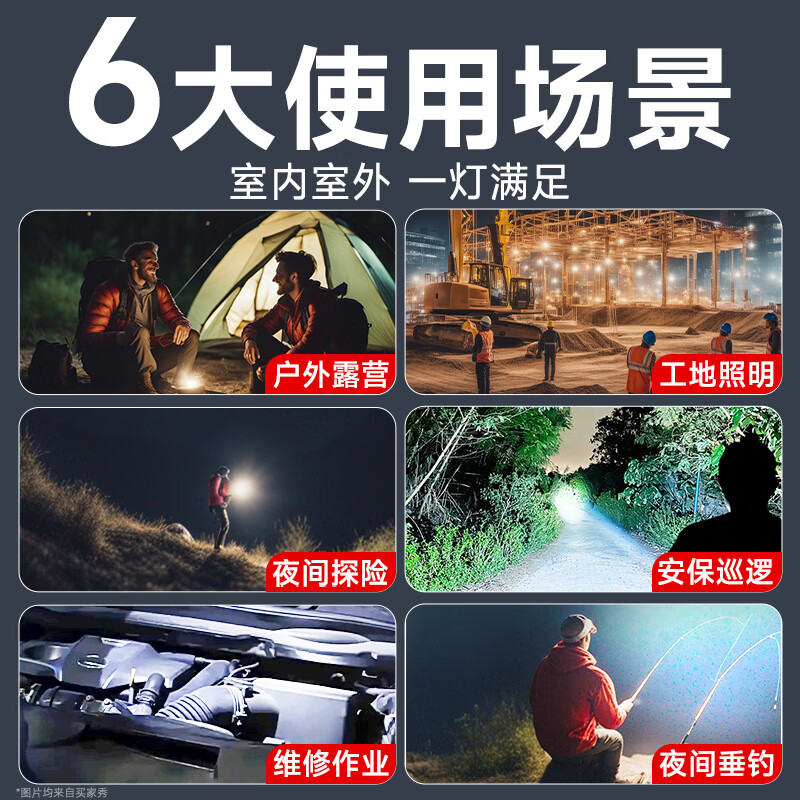奥克斯(AUX)强光手电筒超亮长续航小型迷你可充电学生电灯便携野外生存照明灯 【升级款】双电池长久续航