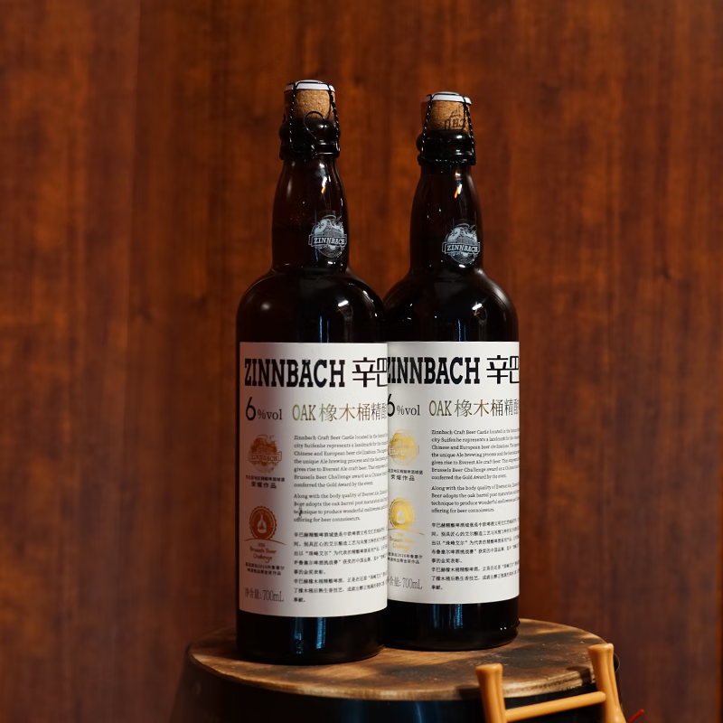 辛巴赫精酿【高端品鉴级】OAK橡木桶高端商务礼赠宴请送礼啤酒酒精度6度 【橡木桶酿制】 700mL 6瓶