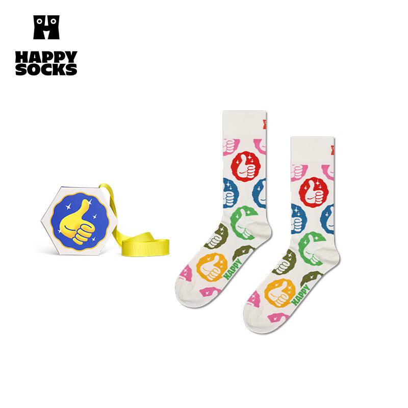 Happy Socks【多巴胺礼盒】Happy Socks25年新款秋冬款奖牌中筒袜 奖牌袜 1双 M 36-40 京东折扣/优惠券