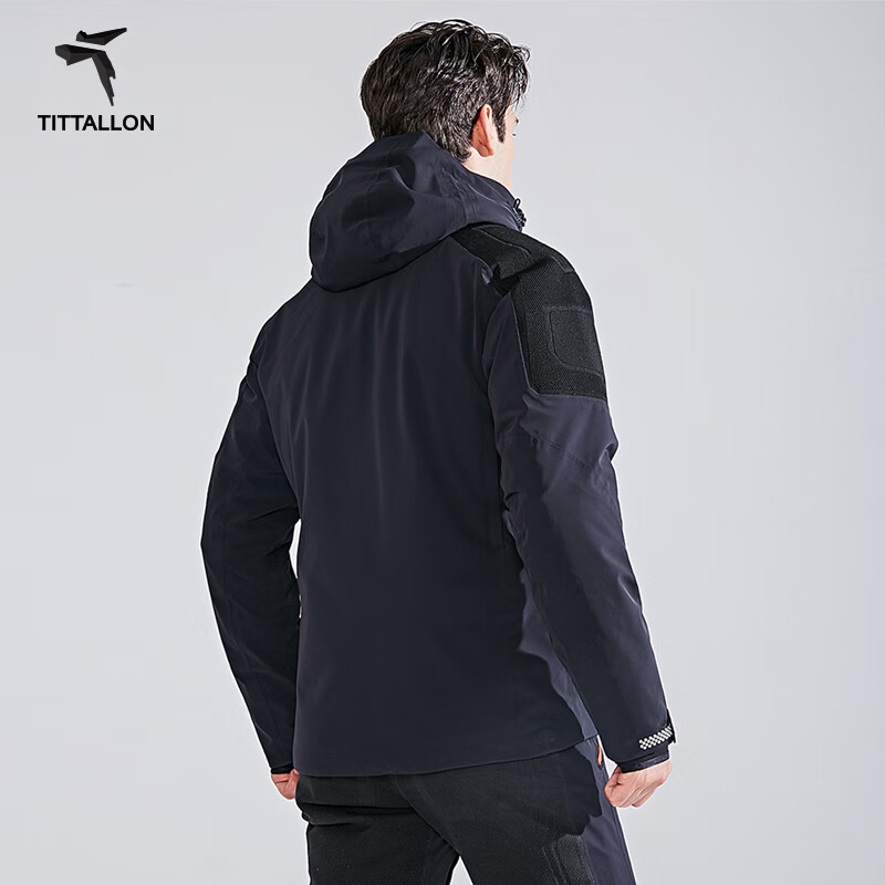 体拓（TITTALLON）【P系列】专业高端双板滑雪服男 户外防风防水保暖透气滑雪外套 黑色上衣 M