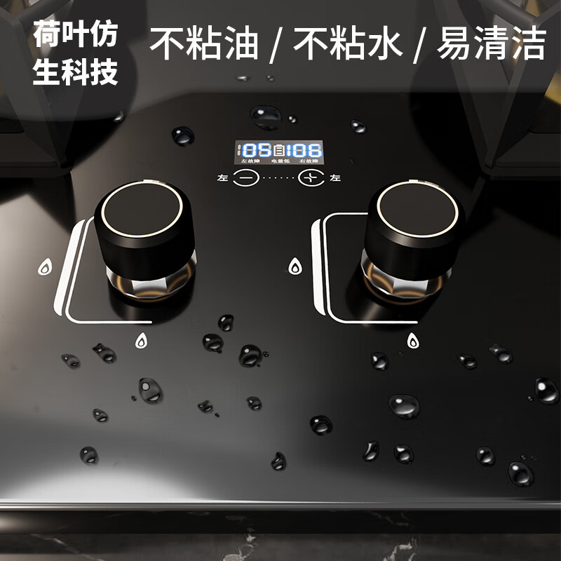 樱花雪日式燃气灶双灶嵌入式家用台式三环火5.2KW猛火炉煤气灶天然气灶具大火力嵌入式节能猛火灶 荷叶仿生玻璃面板 天然气