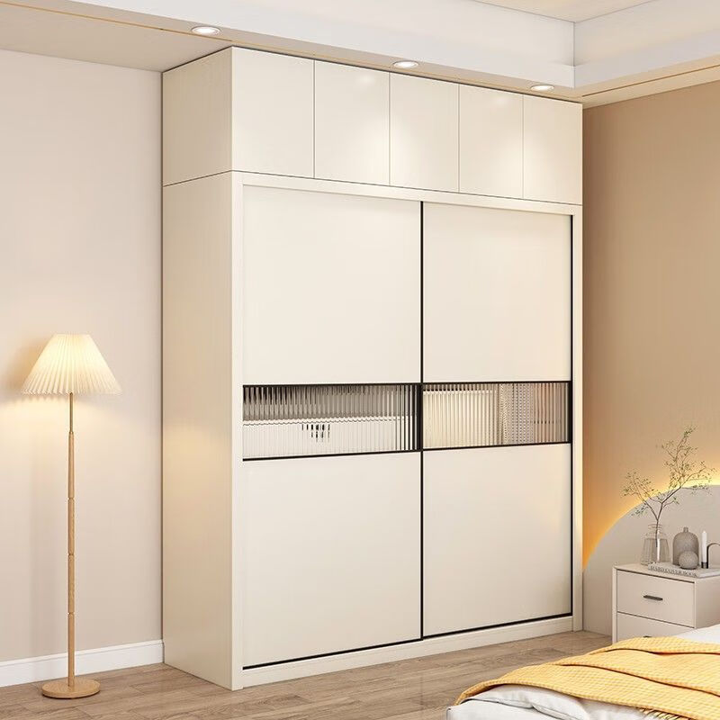 芝华士爆款ENF级实木欧松板推拉门衣柜卧室家用奶油风小同款华士 衣柜+顶柜+边柜【2.6米高】 2米【广东佛山品牌】