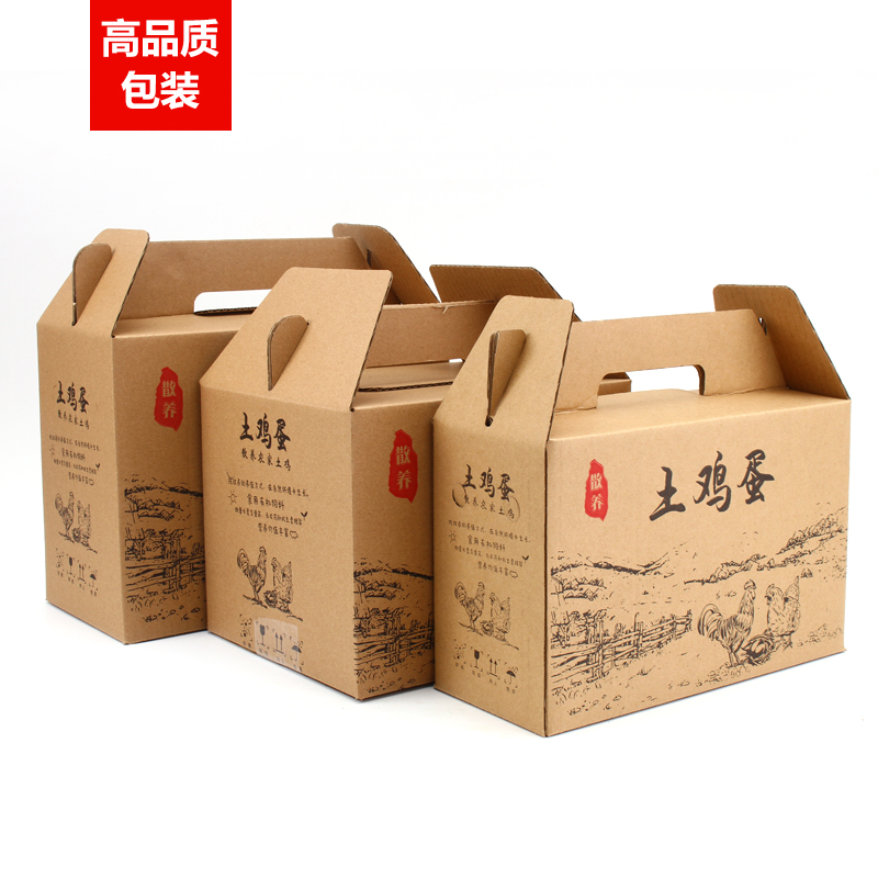 别颖 手提式土鸡蛋箱鸡蛋盒泡沫纸箱通用款防震快递礼品盒运蛋 50枚