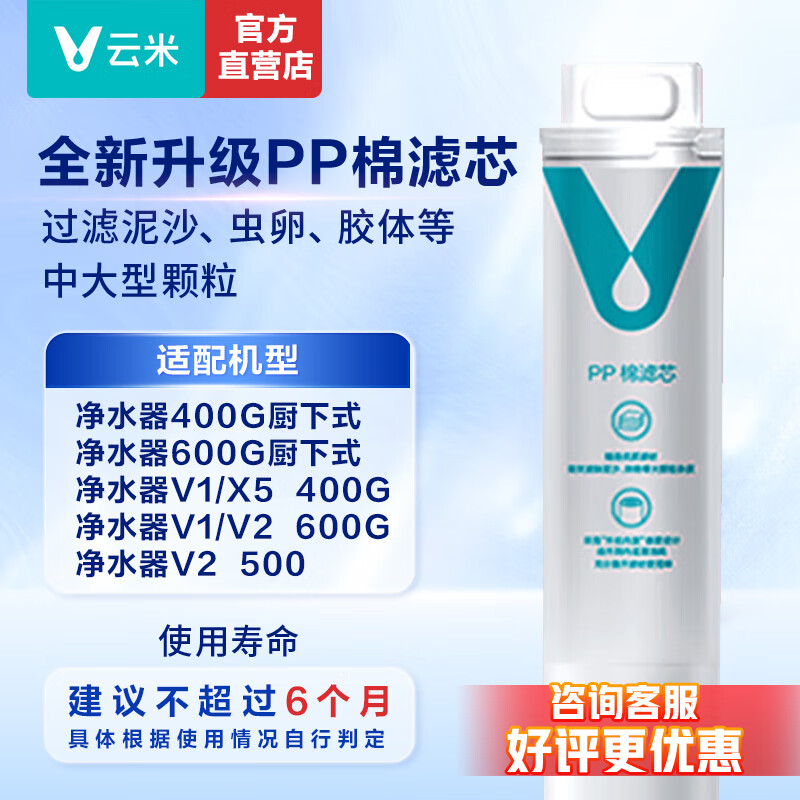 ���ڲ��������ף�VIOMI����ˮ����о���þ�ˮ����оPP��ǰ���û���̿���� RO����͸��о������600G����ʽ/400G C1/V1/V2 1��PP����о