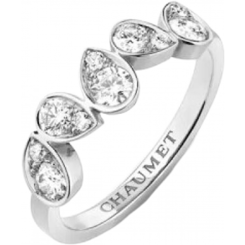 尚美巴黎（CHAUMET）尚美 預(yù)售款 戒指/指環(huán) 女士18k金白金鑲有多顆明亮切割鉆石戒指 白金色 49號