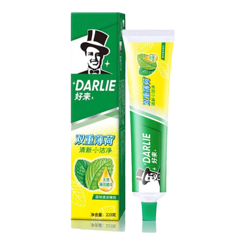 好来牙膏原黑人牙膏双重薄荷茶倍健龙井绿茶持久清香清新口气225g 双重薄荷225g单支